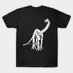 Terra Fossil Brontosaurus Dinosaur White T-Shirt